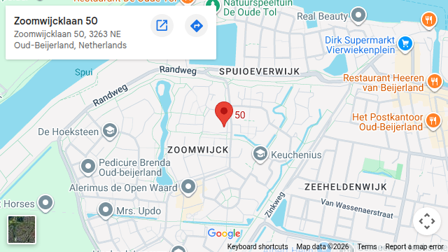 Locatie van Fred Autorijschool op de kaart: Zoomwijcklaan 50, Oud-Beijerland